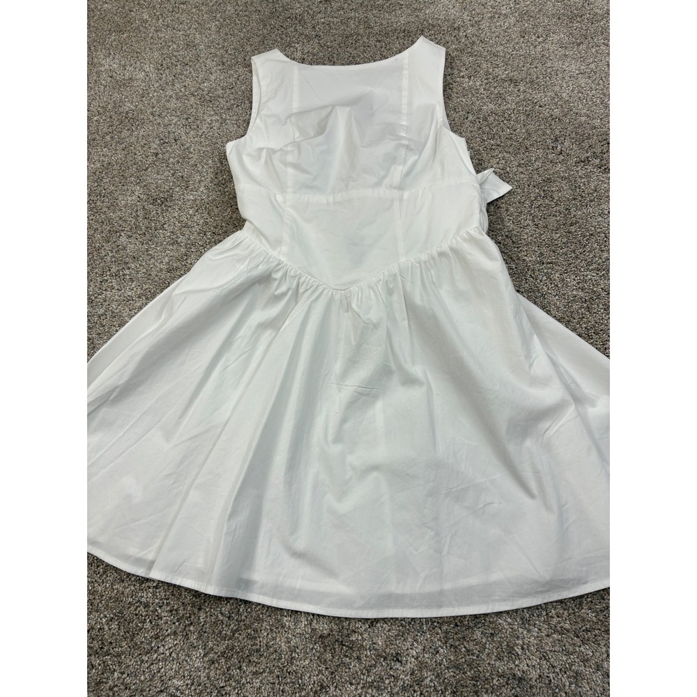 Wild Fable Womens White Sleeveless Open Back Bow Mini Dress‎ Size M New #0515